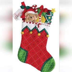 Holiday Teddy Bucilla Christmas Stocking Kit